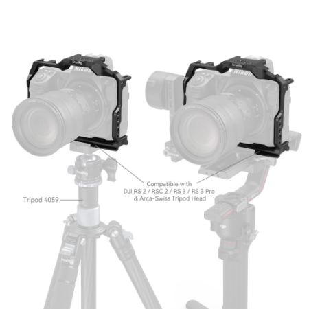 SmallRig 3940B - klatka do Nikon Z8 (Arca-Swiss, NATO) - kompatybilność, przykład użycia